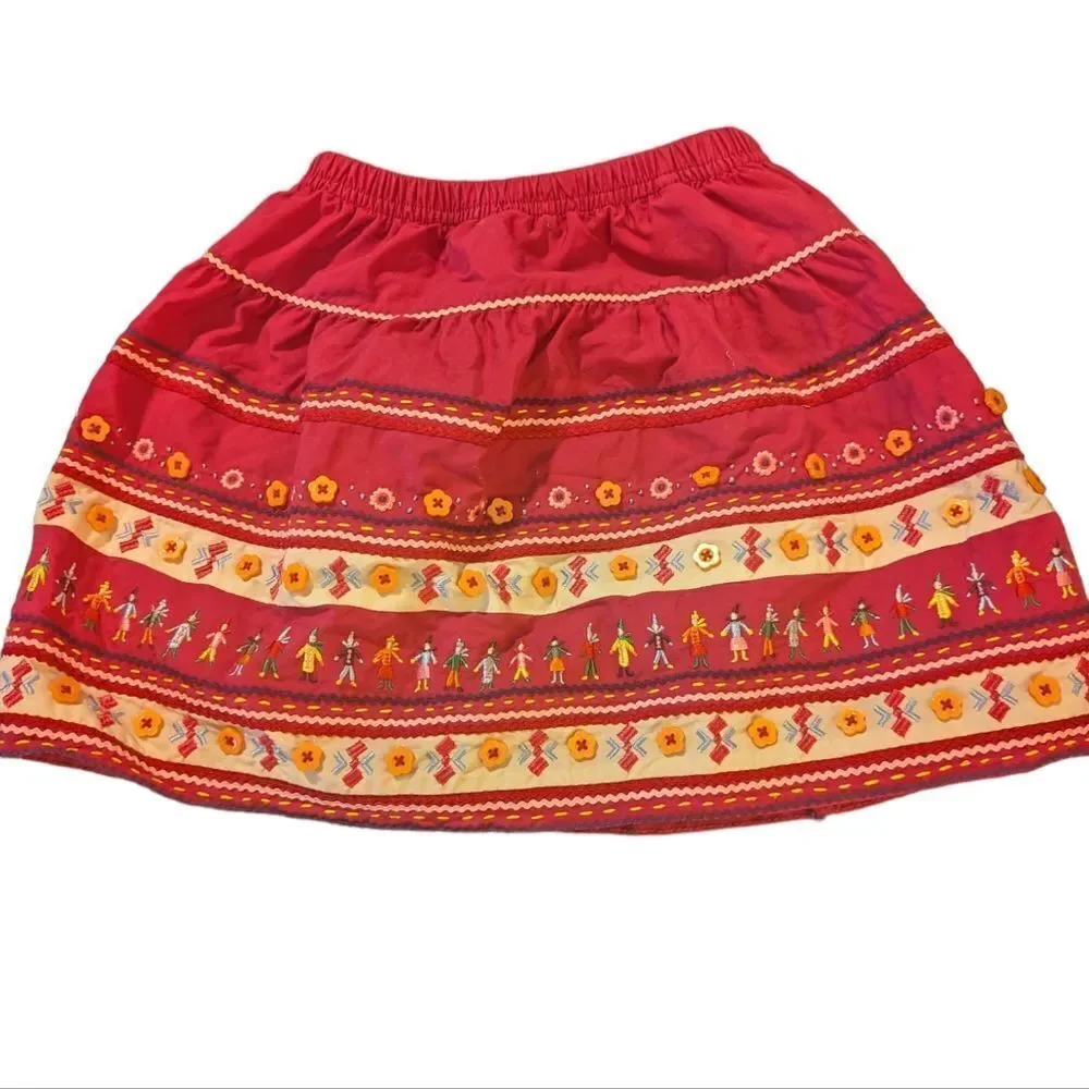 Baby‎ Gap Y2K pink embroidered skirt size 2 boho